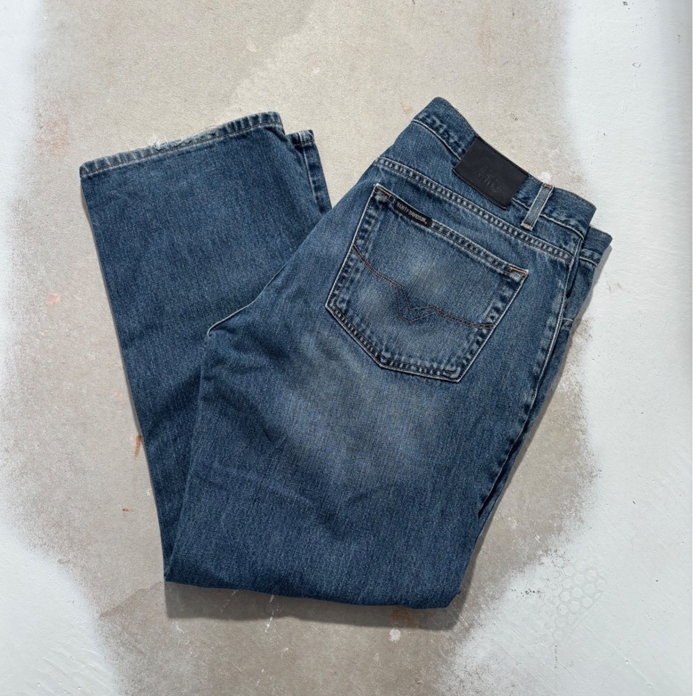 Harley-Davidson Mens Straight Leg Denim Jeans Blue 34x30